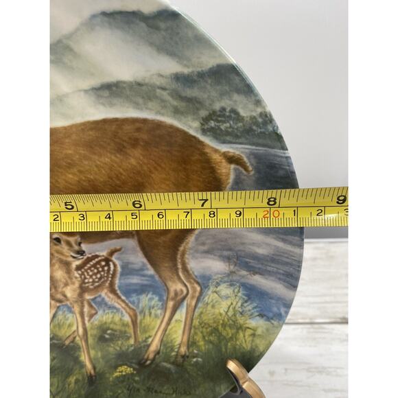 1985 Edwin M Knowles Signs of Love A Reassuring Touch #6 Deer Wildlife Plate - Picture 6 of 12